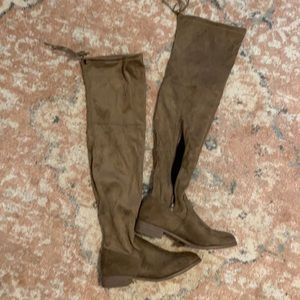 Knee high suede boots